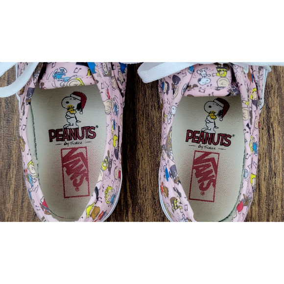 Vans x Peanuts 2017 Dance Party Authentic Skateboard Shoes US Kid's Size 3 Pink - Picture 8 of 13